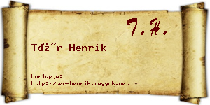 Tér Henrik névjegykártya