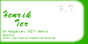 henrik ter business card